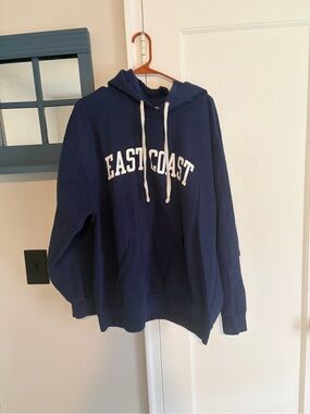 Navy "EAST COAST" Pullover Hoodie